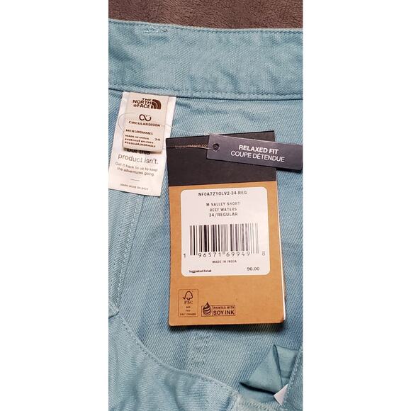 The North Face Sz 34 Valley Cargo Short Reef Waters Men’s Regular C1 - Picture 5 of 11
